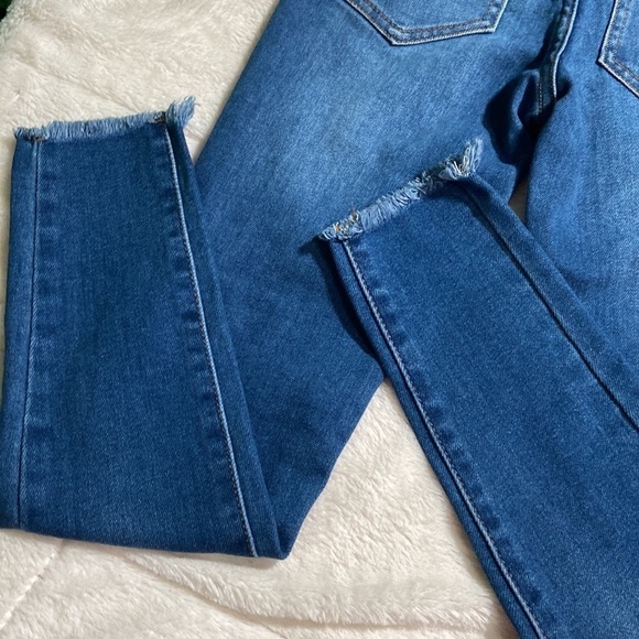 NEW Crystal Rock size 0 distressed jeans vintage push up skinny hi rise frayed - Picture 5 of 11